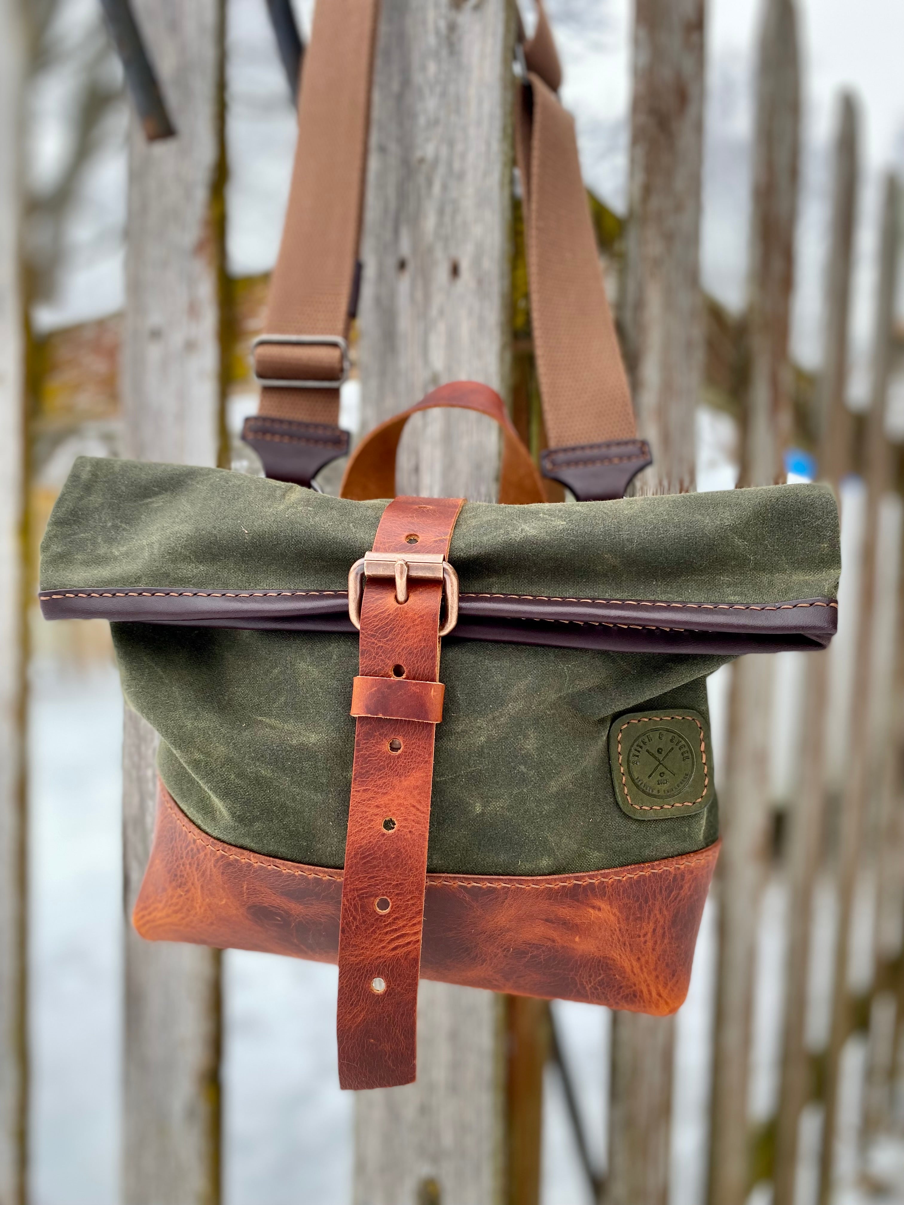 'The Roxy' - Canvas/Leather Crossbody Purse