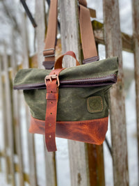 'The Roxy' - Canvas/Leather Crossbody Purse