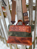 'The Roxy' - Canvas/Leather Crossbody Purse