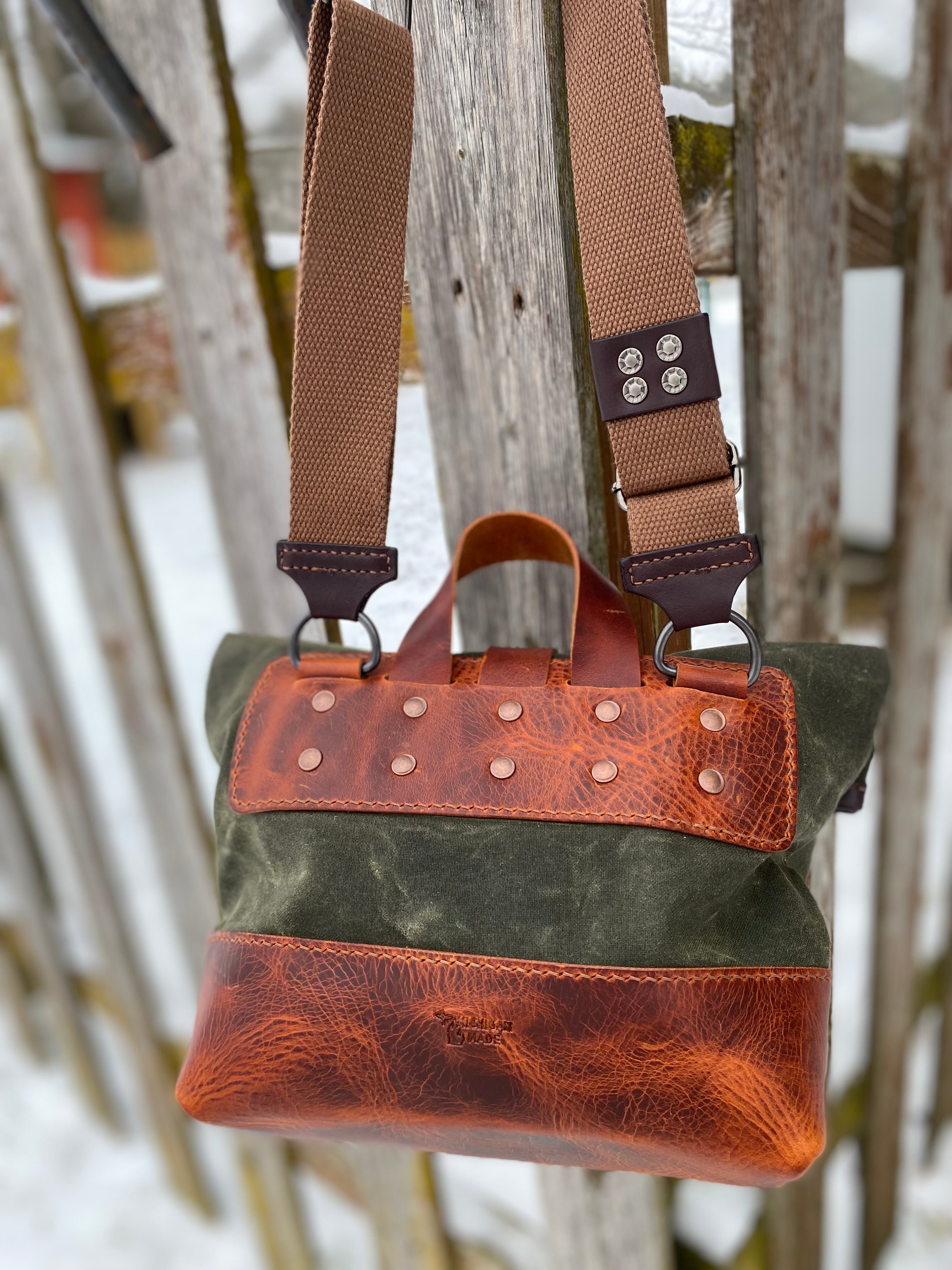 'The Roxy' - Canvas/Leather Crossbody Purse